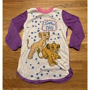 Vintage 90s Disney The Lion King Simba Girls Sleep Shirt Nightgown Dress Size 6